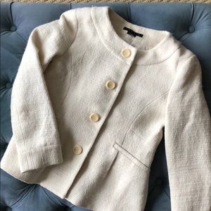 Theory white tweed blazer